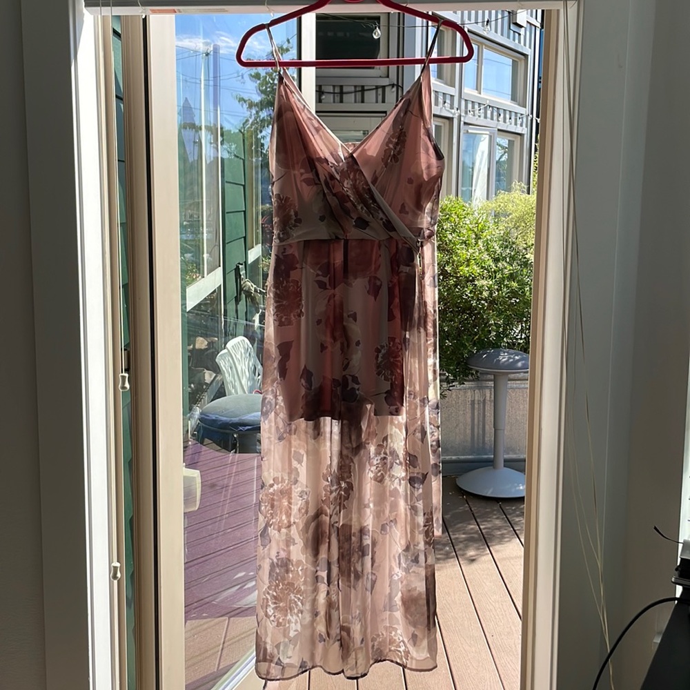 Floral Jumpsuit with Sexy See Through Legs